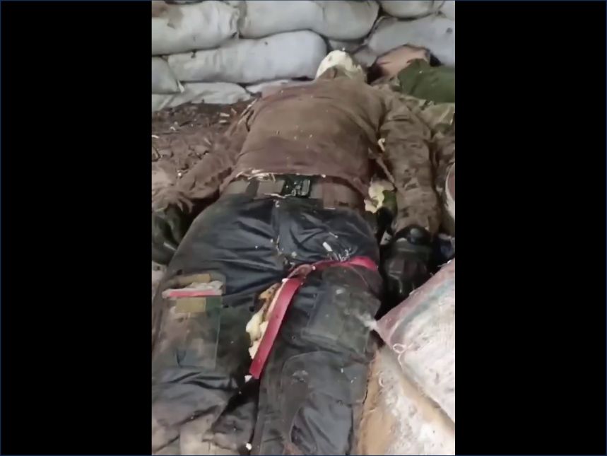 Trench Inspection Reveals Blood-drained Russkie Corpses