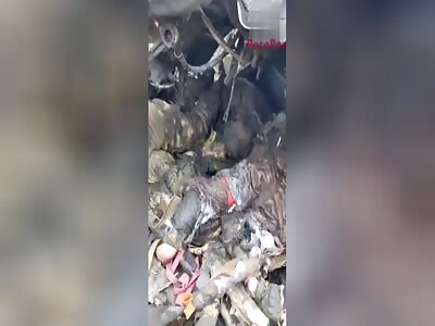 BLOODY RUSSIAN BTR AFTER MEETING ANTI-TANK MINES