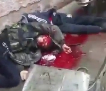 Dead regime soldiers killed by the rebels 
