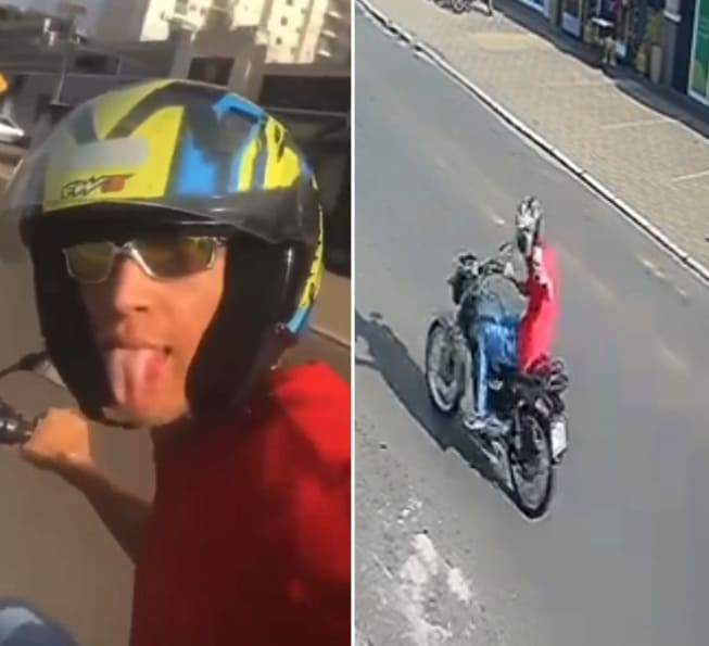 Selfie On A Motorcycle, What Could Go Wrong?