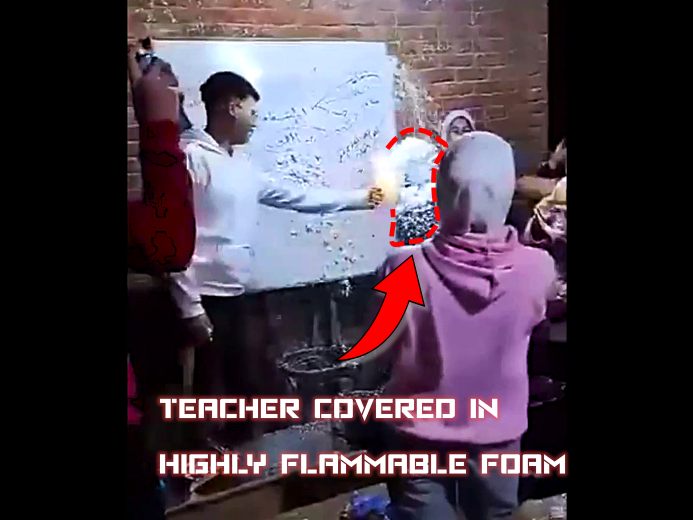 Student with Zero Impulse Control Torches Teacher