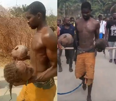 Chilling With His Friend's Severed Heads In Delta State