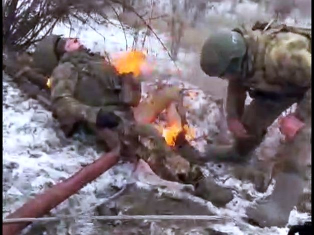 Russians Get All Fired Up After Ukrainian Ambush