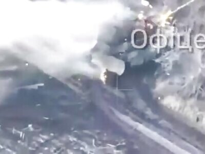 Russian soldier of the tank crew was set on fire.