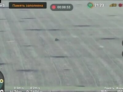 Russian soldiers on a motorcycle drive straight into a mine.