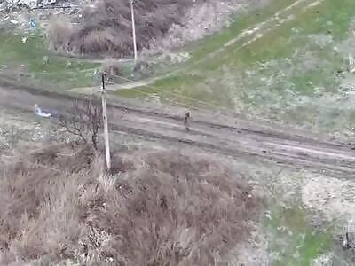 FPV drone of the 414th UAS Brigade sent a Russian soldier flying.