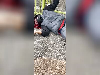 Aftermath of a dude who was shot to death outside of convenience store