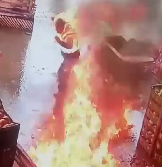 Man Sets Himself On Fire Then Quickly Changes His Mind...