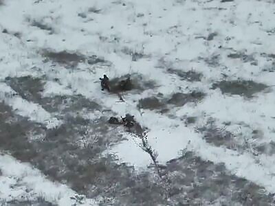 Massive Russian motorbike assault repelled by the Aerobomber UAS unit.