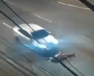 FUCK, man lays down on the ground to be run over
