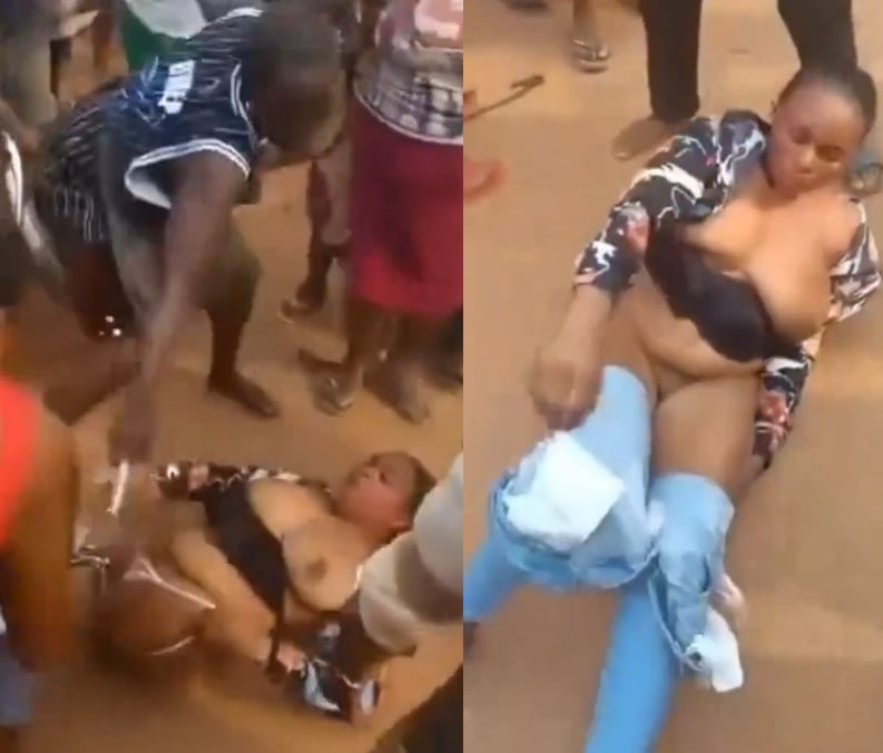 Crowd Strips Woman Who Killed Father After Europe Return