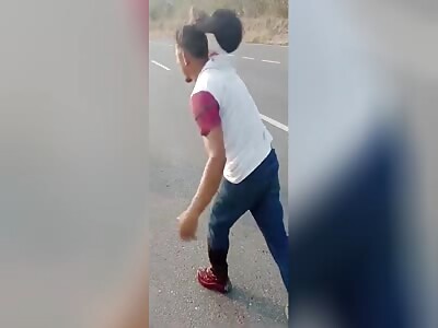 police officer knocked out after shooting a man in the leg