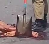 First Responders Use Shovel To Pick Up Victim