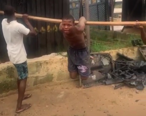 Thief tied up and tortured for stealing car spare parts
