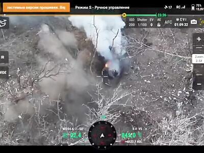 Smoking out Ukro militants from dugout 