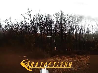 TOS barrage in the Sumy seen through a Russian FPV drone.