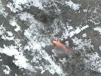 Russian soldier burns to death after being hit with Ukrainian drone