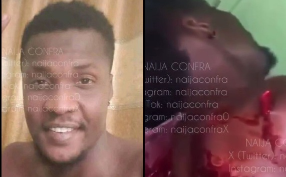 Nigerian innocent man hacked to death by a gang member 