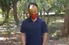 Depressed old man commit suicide by hanging from a tree 