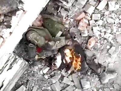 Russian slowly burning to death 