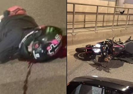 Chinese biker girl crashed dead by stupid female driver 
