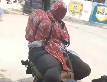 Killed woman transported on a motorcycle 