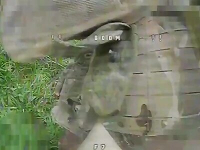Ukrainian FPV drone bounces off one Russian and hits another