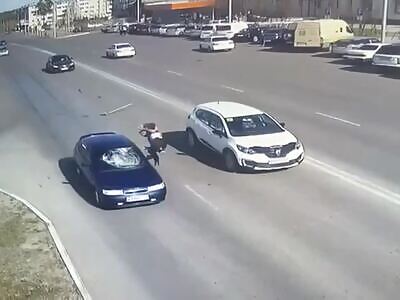 Russian Janitor Shows How Not To Cross Road