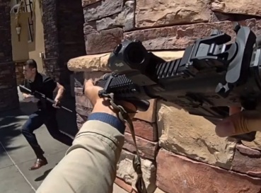 WILD POV: Las Vegas Cop Caps Suspect in the Head