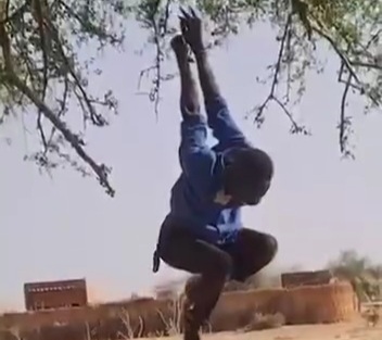 Rapid Support militia torturing civilian using the