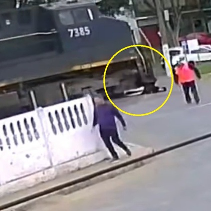 Watch The Horrific Moment When Distracted Old Woman Is Hit by Train