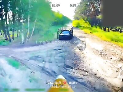 Antagonist group destroy AFU pickup truck delivering the ammo