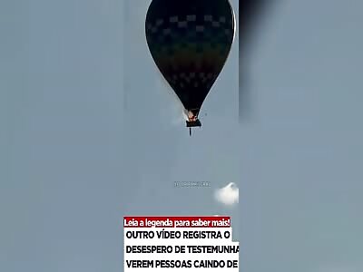 Hot Air Balloon Catches Fire And Falls In Brazil (another angle)