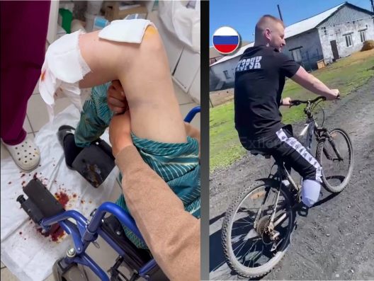 Legless Boris Back Home in Mud Village Takes Up Biking