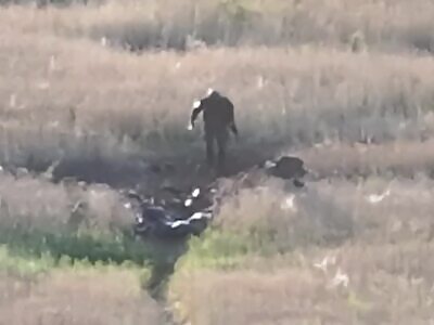 Drone turns Russian's head into mush.