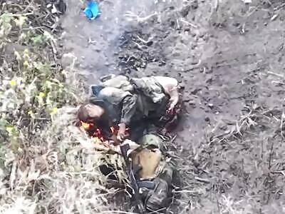 Russian lost his legs and was burned alive.