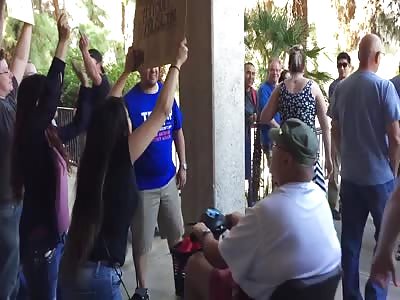 Anti Trump protester demands to be punched and gets his wish