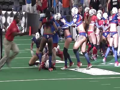 Brawl Erupts At Lingerie Football Game When Player Celebrates By Drinking Beer!