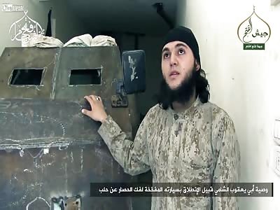 A drone records the vehicle bomb attack on the pro-regime fighter's last redoubt in Ramousseh (6/8/2016)  