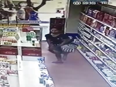 Woman Swiftly Puts Big Box In Crotch