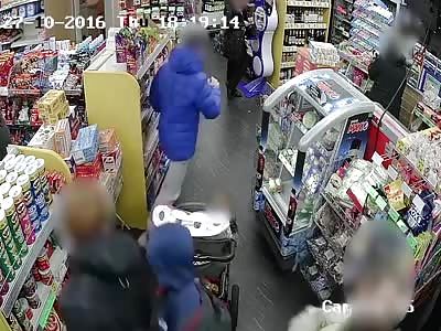 Toddler caught in the middle of bloody knife attack with teen stabbed just inches from child's face