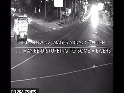 Brutal accident Man hit by car on highway Flies away