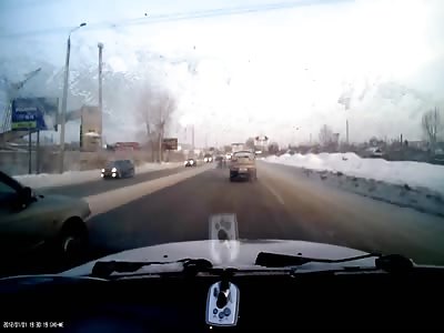  Woman narrowly avoids being hit by a bus and has NO Idea