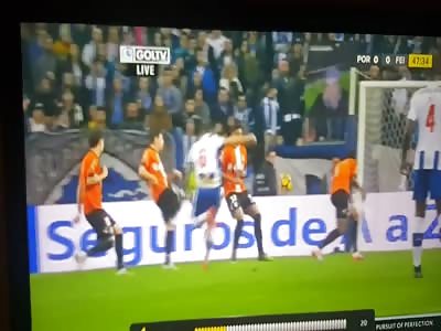 Woman takes direct hit to face from soccer ball