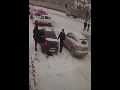 Man Is Crushed Between Two Cars