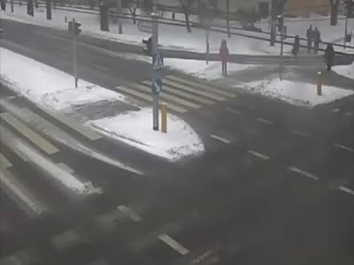 Driver Knocks Down Woman With Child On Pavement