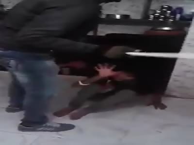 Beating girl brutally 
