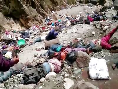 The horrific aftermath of a bus crash which killed 44 passengers