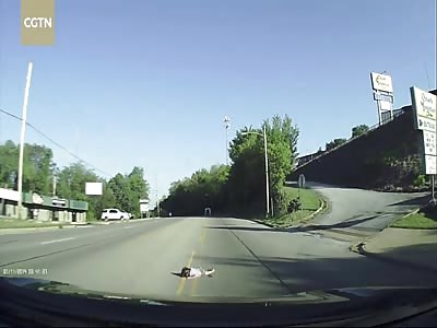 Dashcam video captures four-year-old's fall from moving van