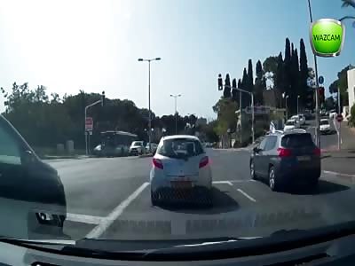 car catches fire after brutal accident